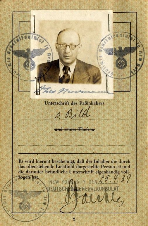 Jewish German passport, marked 